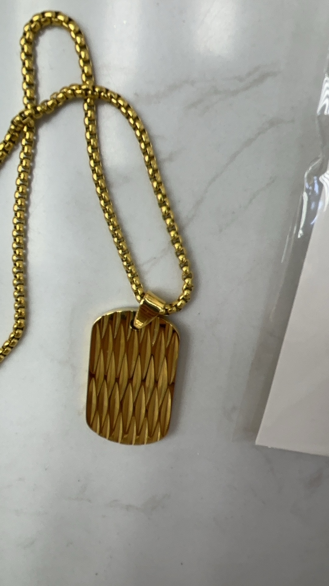 不锈钢军牌 金色带链条 不锈钢材质 独特魅力展现