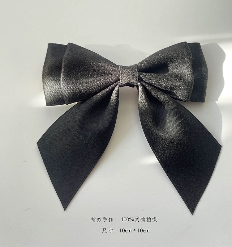 黑色缎带原创设计蝴蝶结别针领花韩版小香风精致胸花衣服包包配饰 学院风蝴蝶结夹子详情图4