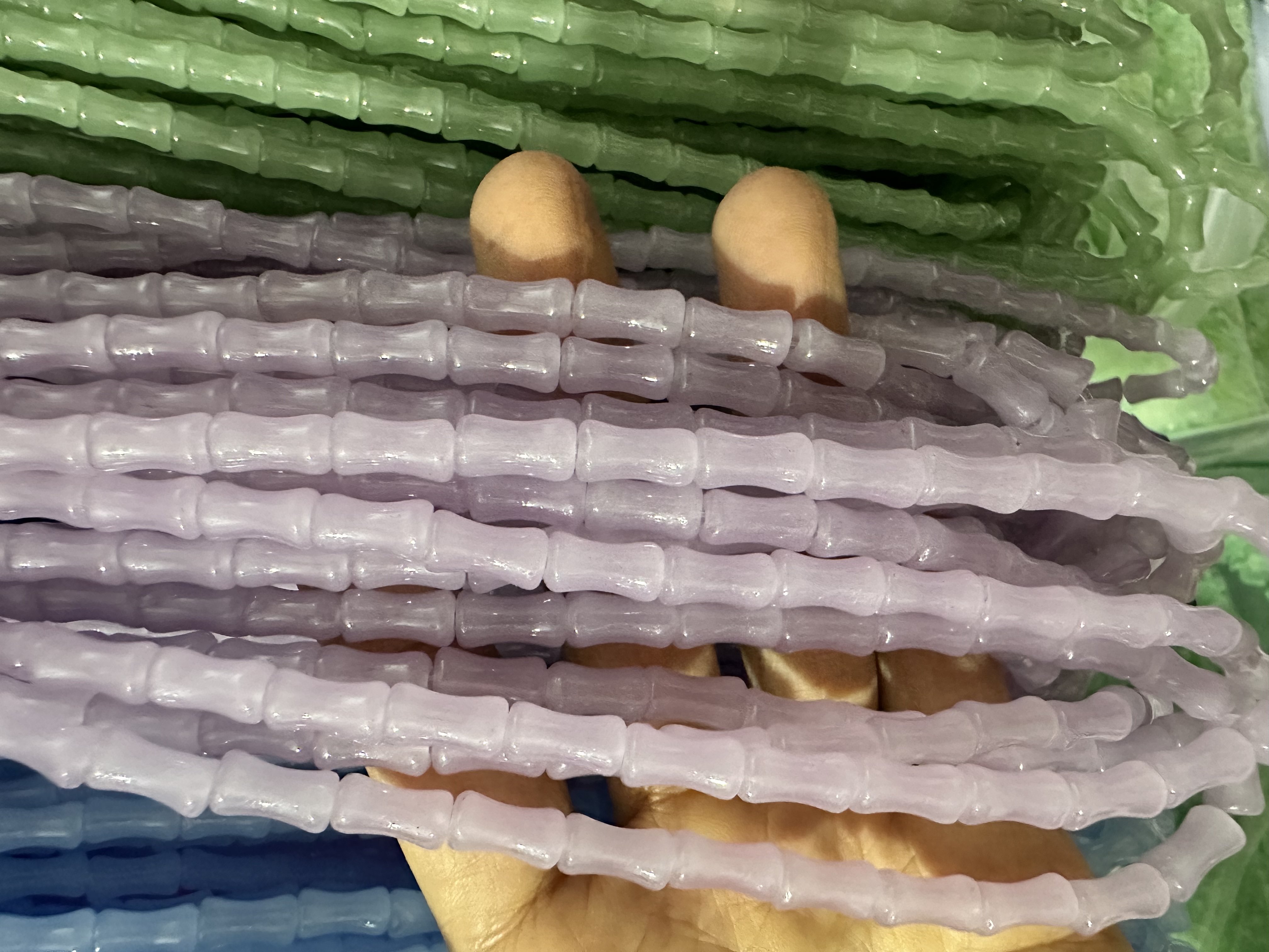 玻璃晕染洒金竹节串珠古风隔珠饰品手工diy发饰手串琉璃仿玉竹节 详情图3