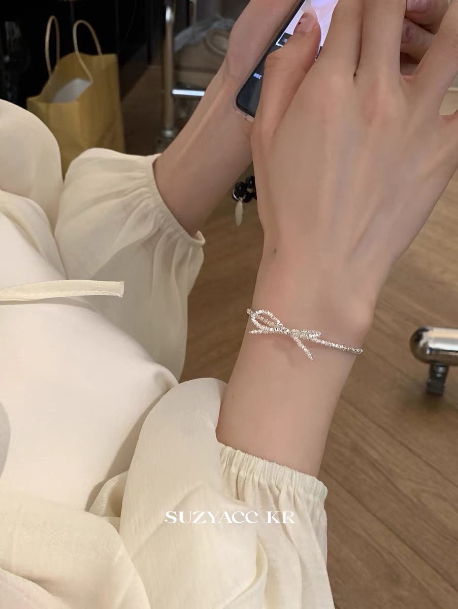 纯银碎银几两手链轻奢闺蜜手镯小众设计碎银子女手饰手链细节图