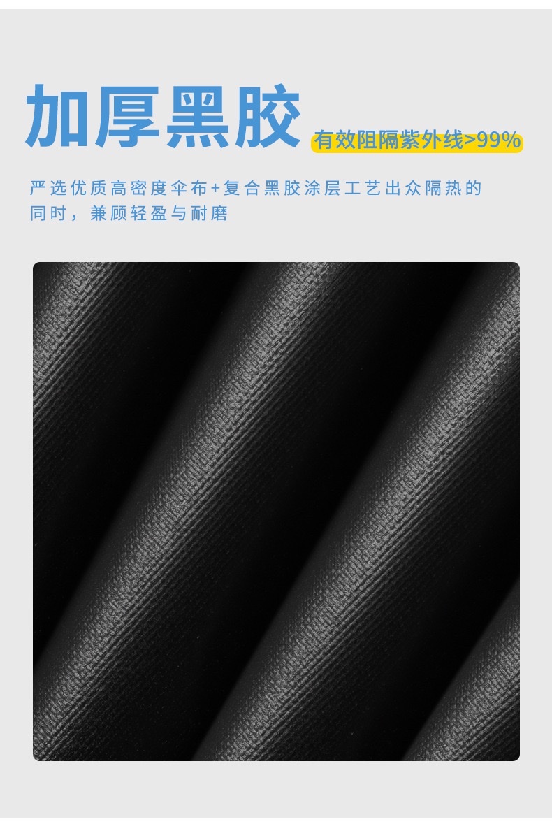 跨境现货晴雨伞五折伞口袋伞纯色黑胶防晒防紫外线伞小清新太阳伞可印logo广告伞详情7