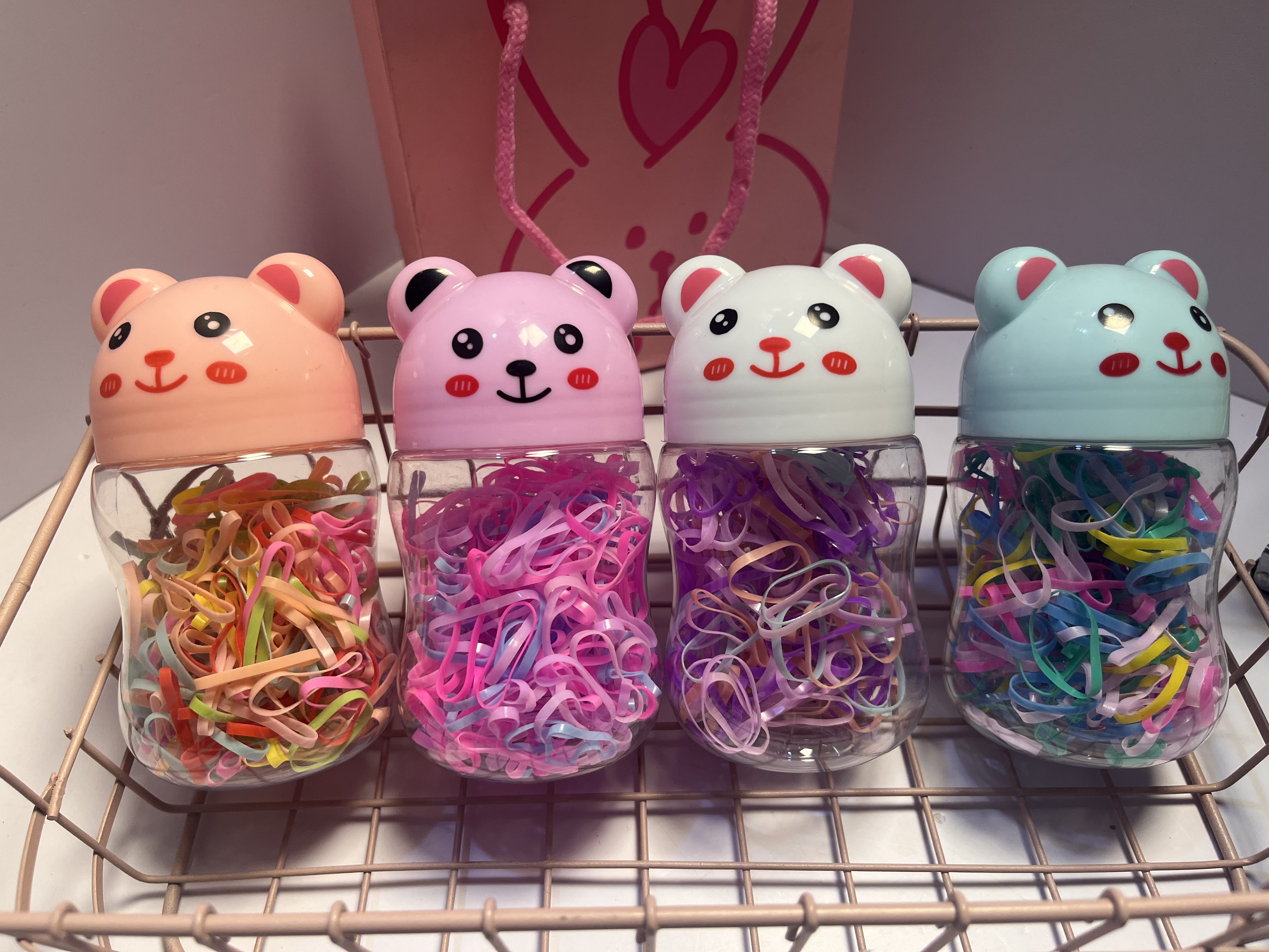 A box of transparent rubber band hair ties, high-elasticity and durable rubber band hair ties, simple and fashionable hair accessories for girls Specification image