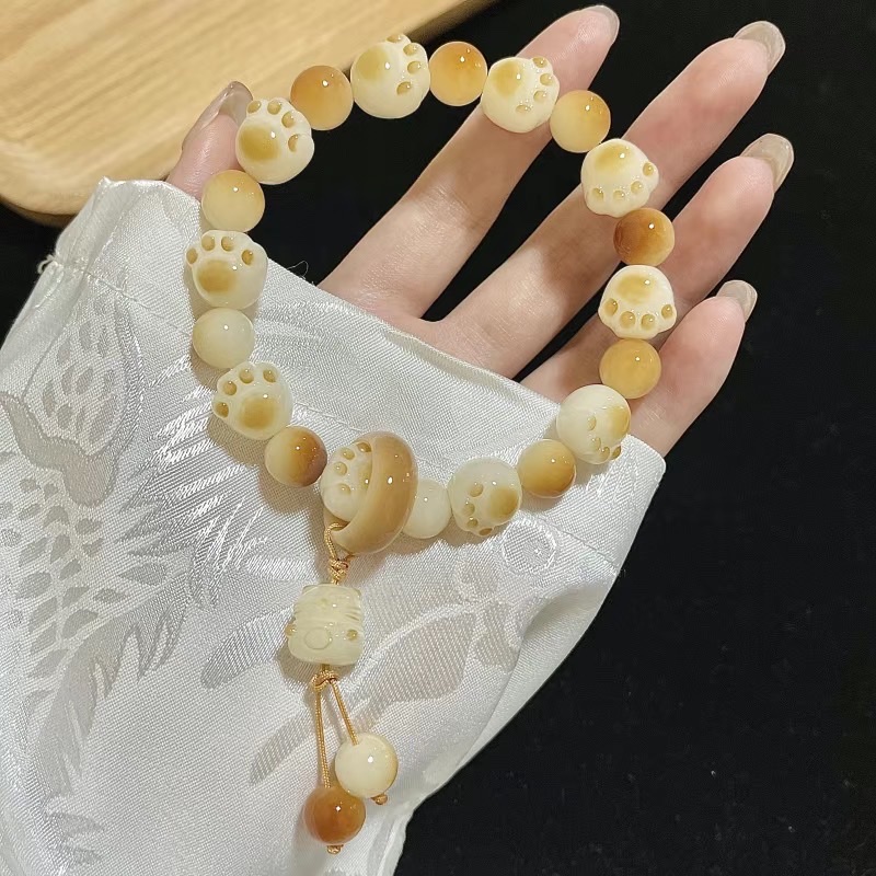 天然菩提根手串可爱猫爪设计款手串甜美女小红书直播货源文玩手串 手串手串手串详情图9