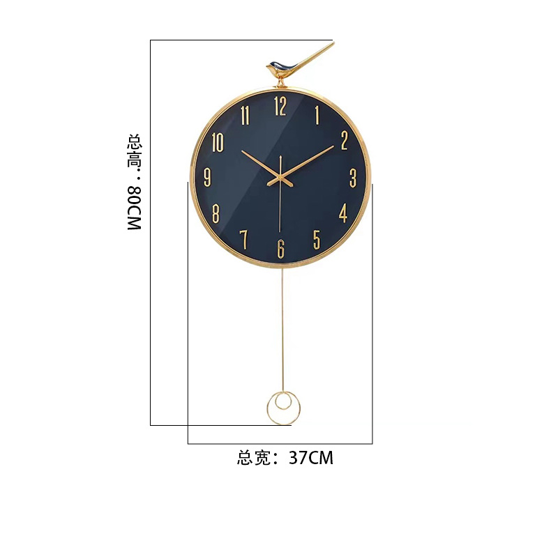 轻奢挂钟现代简约表挂墙客厅装饰钟表创意静音时钟个性摇摆石英钟详情图6