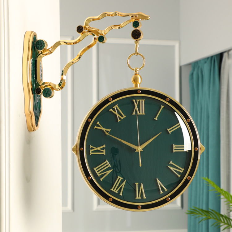 挂表双面轻奢钟表客厅家用时尚2新款挂钟现代简约吊钟挂墙时钟