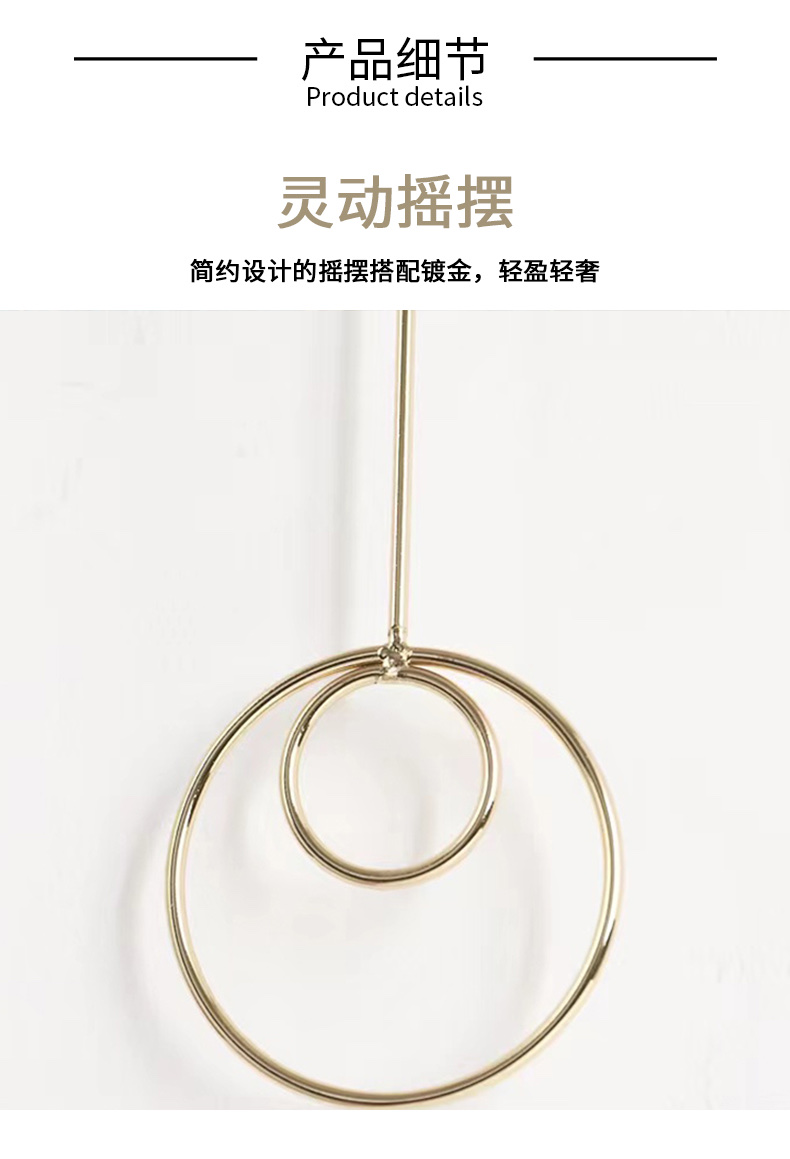 轻奢挂钟现代简约表挂墙客厅装饰钟表创意静音时钟个性摇摆石英钟详情图11