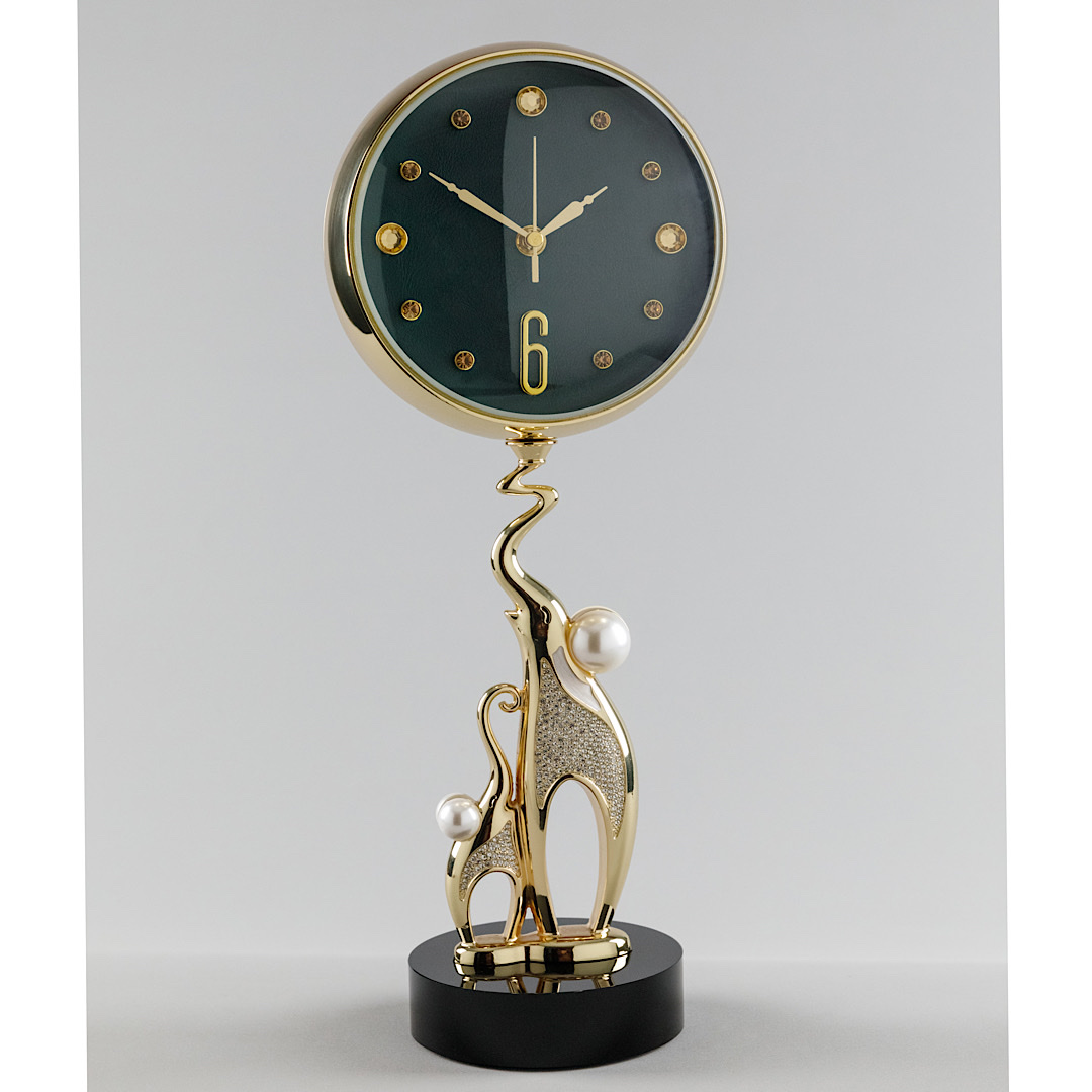 欧式轻奢座钟摆件客厅现代创意台钟高端时尚摆放式钟表静音时钟