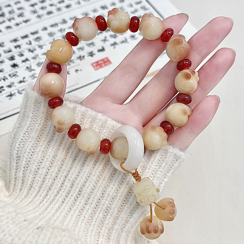 天然菩提根手串可爱猫爪设计款手串甜美女小红书直播货源文玩手串 手串手串手串详情图11