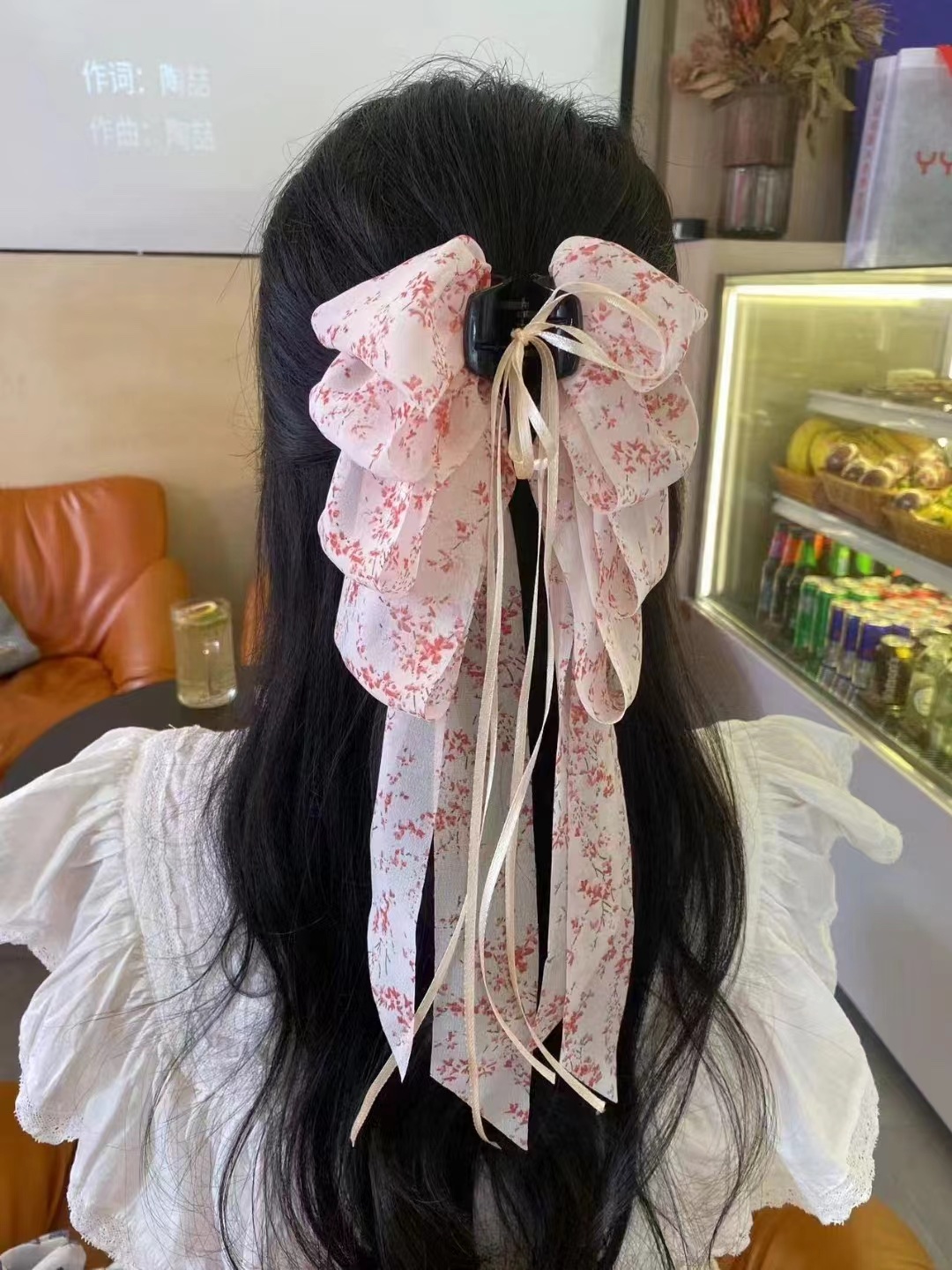Super Fairy New Chinese Style Ribbon Half Tie Hair Clip 2024 Summer New Advanced Sense Back Head Grab Clip Hair Accessories Item Picture