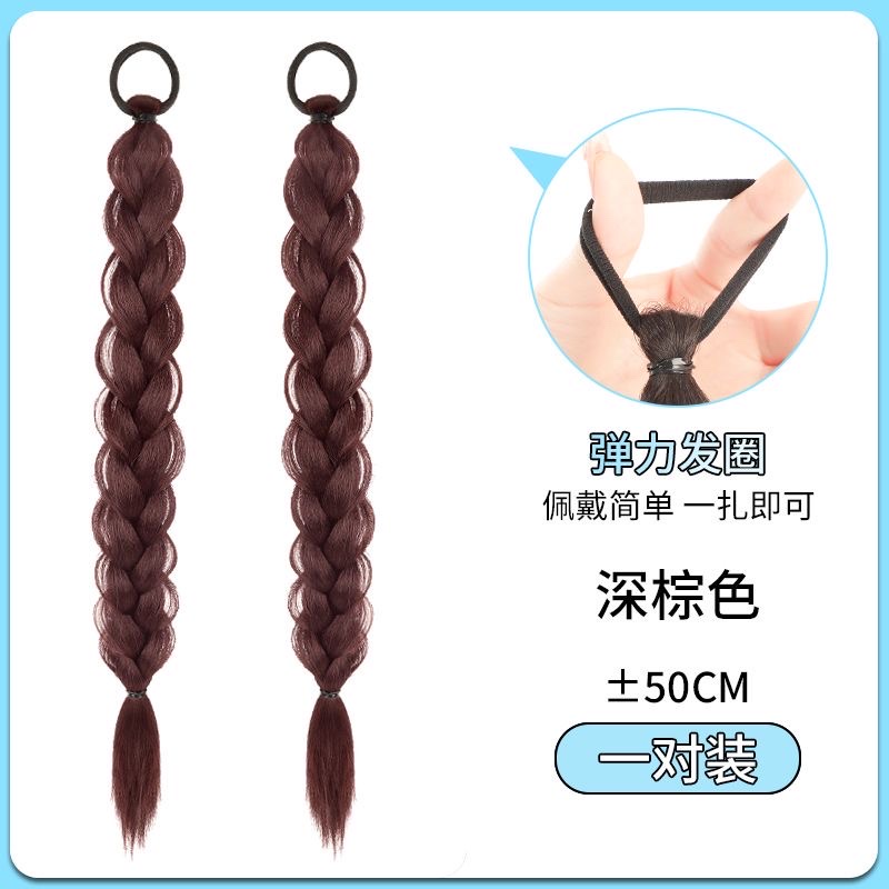 网红辫子女高马尾新中式甜酷编发自然麻花长辫子拳击辫双马尾发详情图8