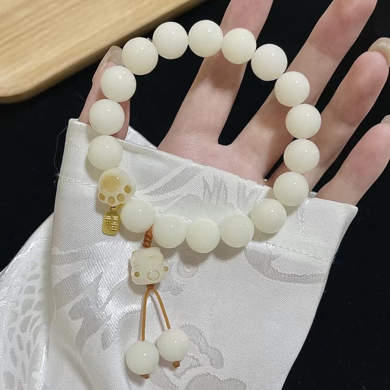 天然菩提根手串可爱猫爪设计款手串甜美女小红书直播货源文玩手串 手串手串手串详情图5