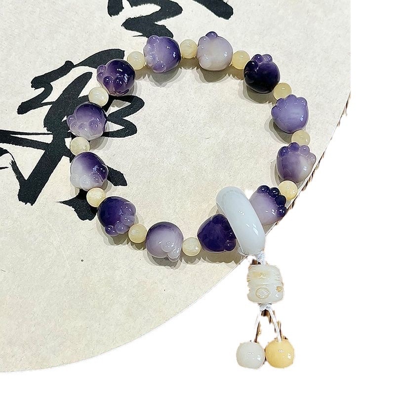 天然菩提根手串可爱猫爪设计款手串甜美女小红书直播货源文玩手串 手串手串手串详情图5