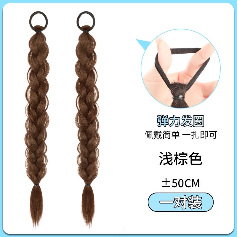 网红辫子女高马尾新中式甜酷编发自然麻花长辫子拳击辫双马尾发详情图11