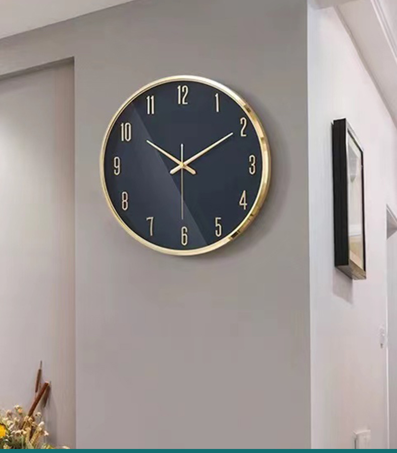 现代简约挂钟家用时尚表挂墙客厅大气创意时钟轻奢个性静音石英钟详情图1