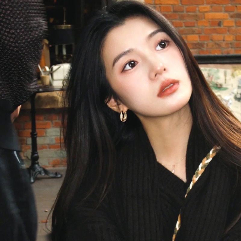 European and American exaggerated metal earrings for women, elegant and grand circle earrings, niche retro internet-famous stud earrings, Korean style earrings detail image 8