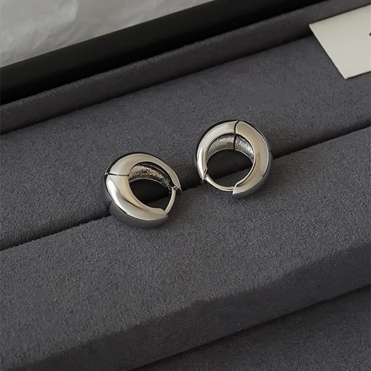 European and American exaggerated metal earrings for women, elegant and grand circle earrings, niche retro internet-famous stud earrings, Korean style earrings detail image 2