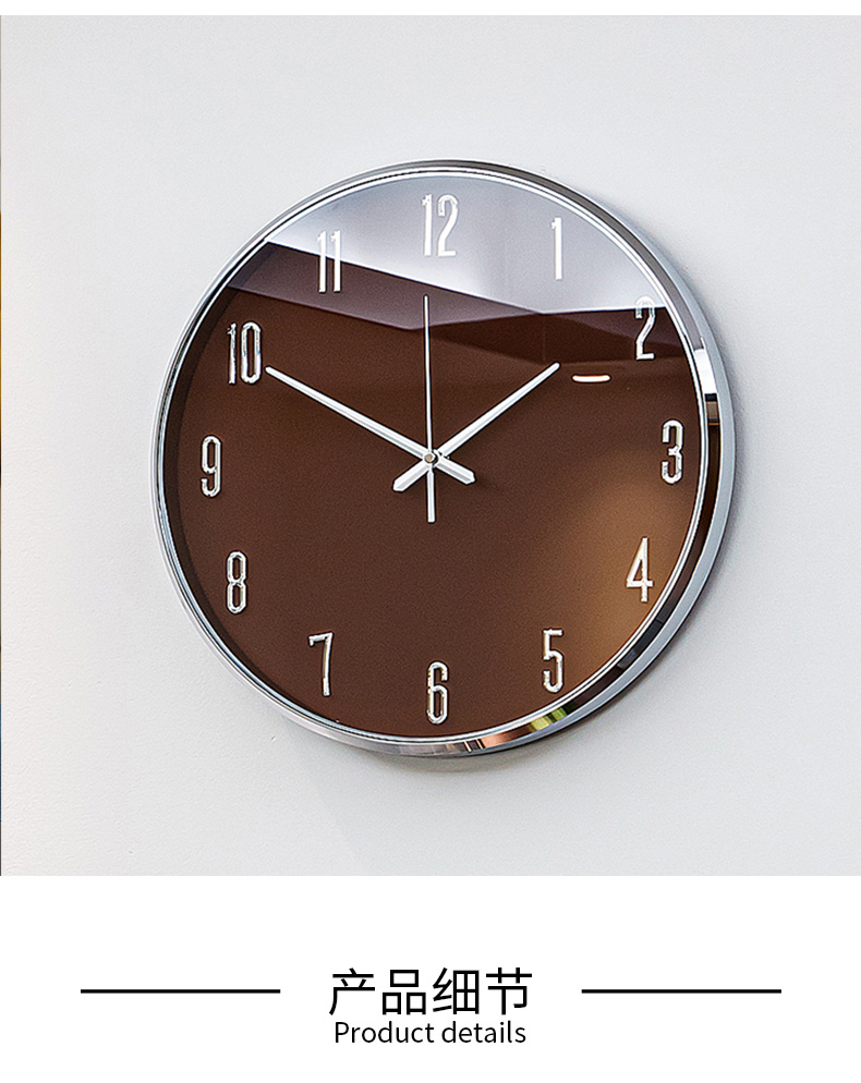 现代简约挂钟家用时尚表挂墙客厅大气创意时钟轻奢个性静音石英钟详情图10