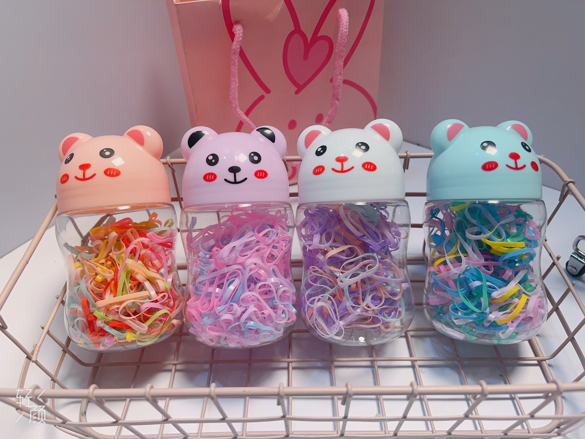 A box of transparent rubber band hair ties, high-elasticity and durable rubber band hair ties, simple and fashionable hair accessories for girls details Picture