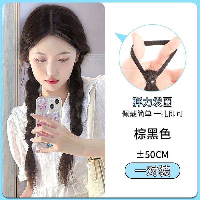 网红辫子女高马尾新中式甜酷编发自然麻花长辫子拳击辫双马尾发详情图9