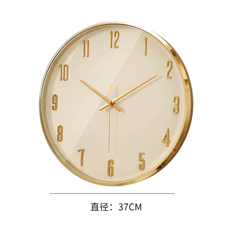 现代简约挂钟家用时尚表挂墙客厅大气创意时钟轻奢个性静音石英钟白底实物图