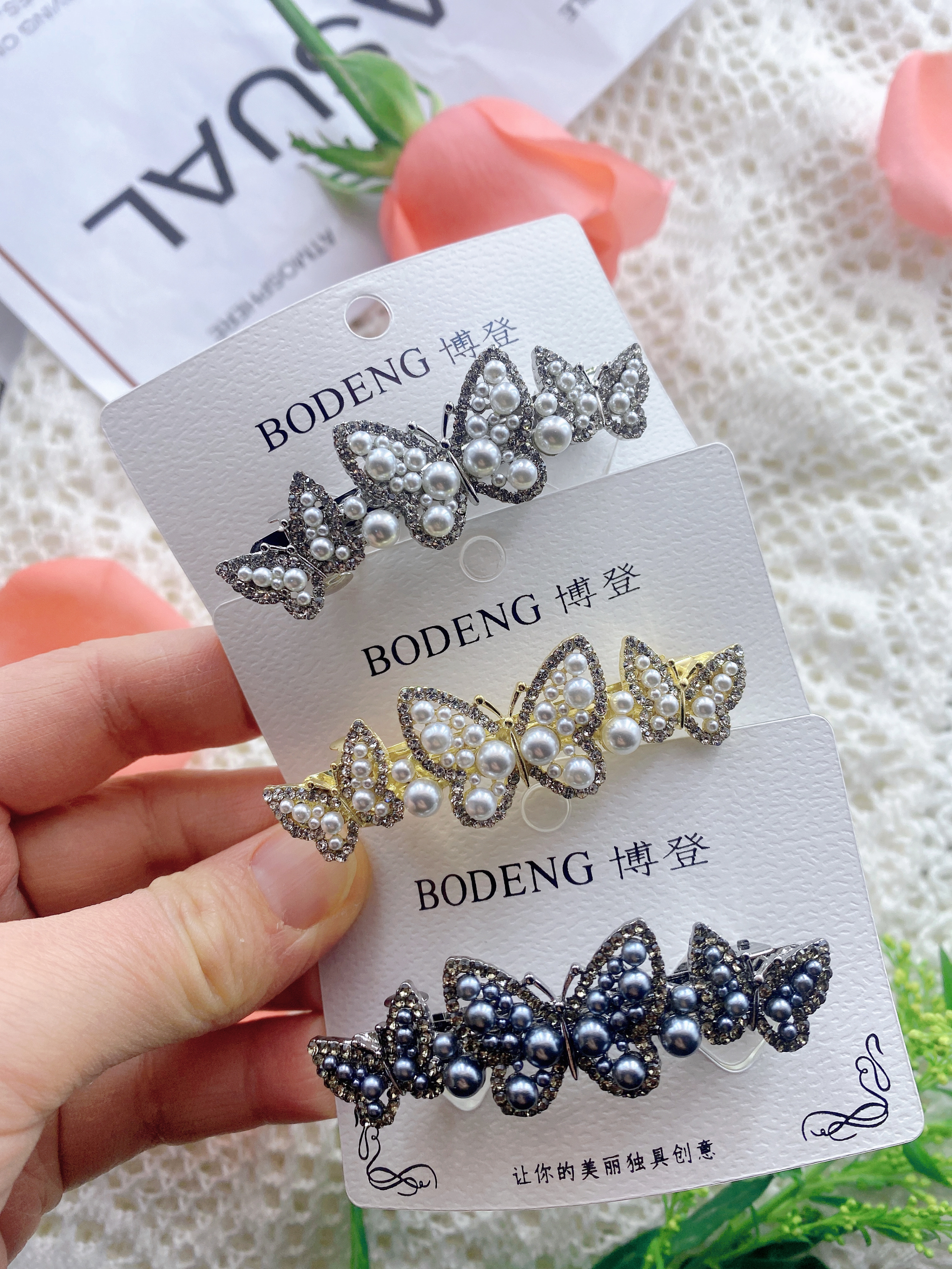 复古风女士夏季款一字夹 发箍 发卡 发圈 发夹套装 时尚发饰潮流配件