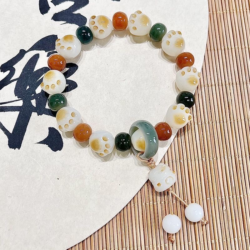 天然菩提根手串可爱猫爪设计款手串甜美女小红书直播货源文玩手串 手串手串手串详情图4