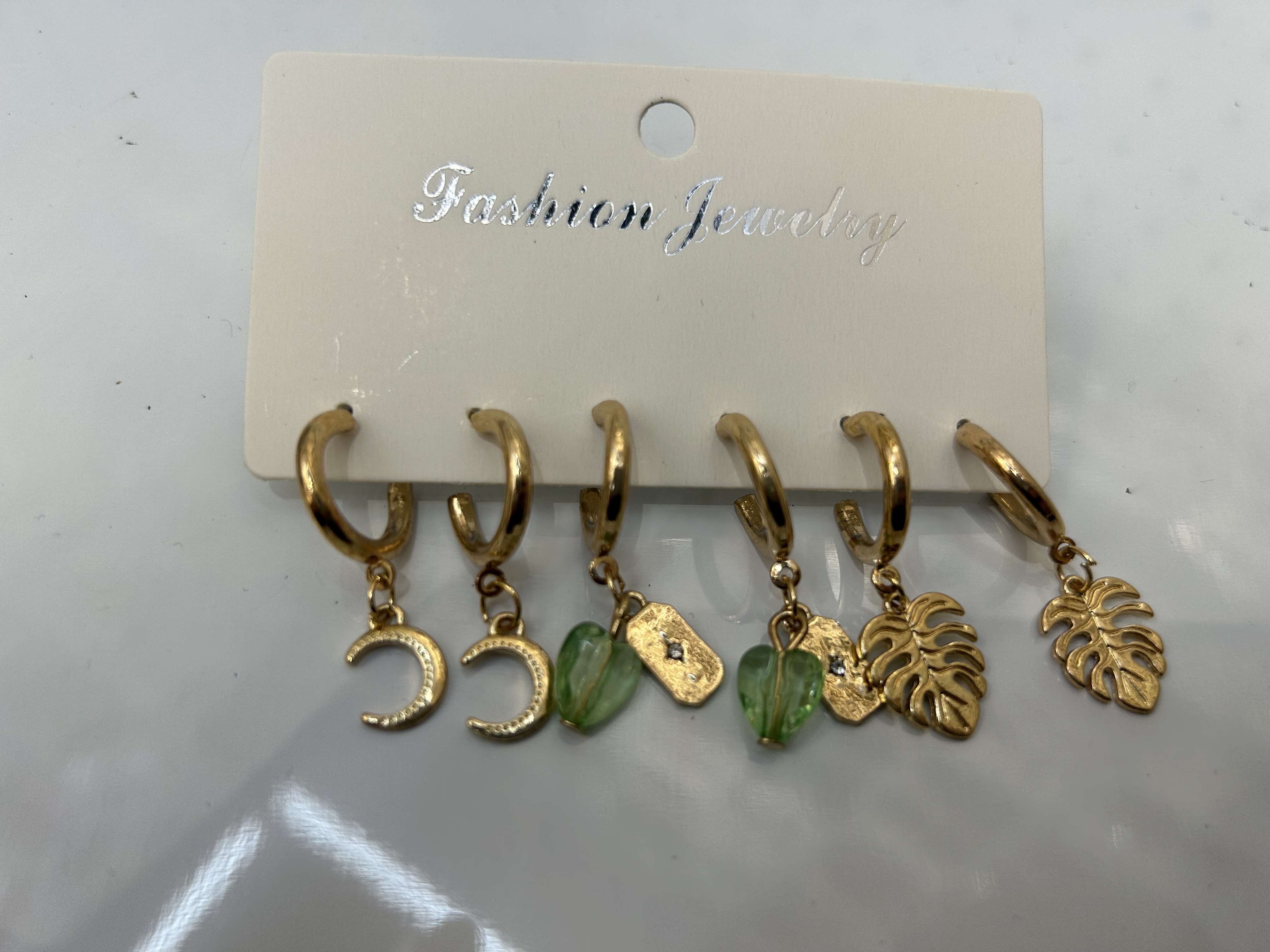 三件套滴油点钻合金耳饰光面耳扣 时尚耳环耳钉女士套装饰品精致优雅超流行详情图3