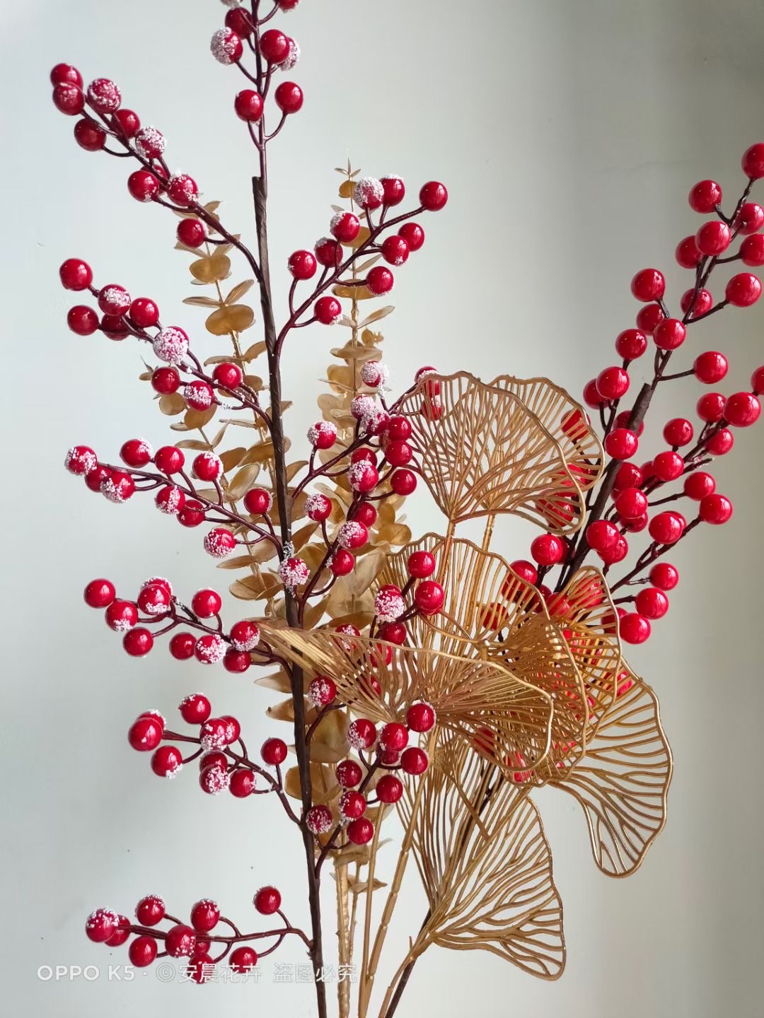 红果 冬青。福桶。福盘。年宵花配件。花瓶配件。家居摆件家居风水摆件摆件摆件风水