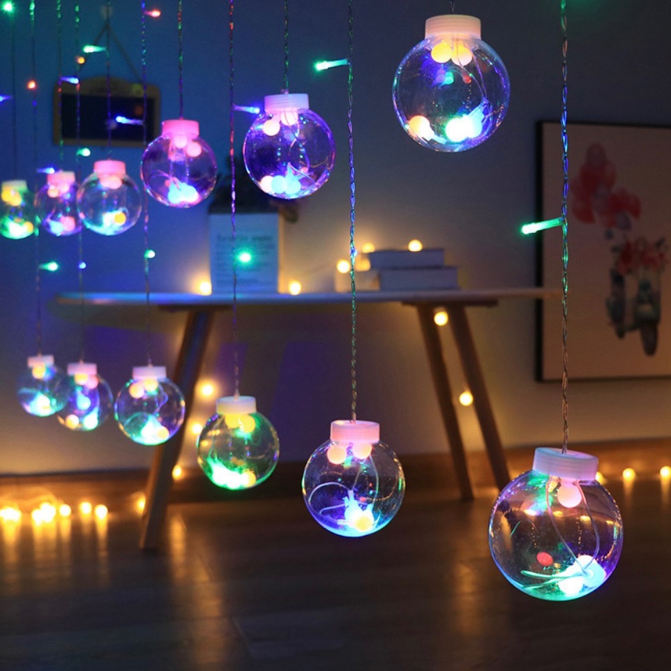 LED圣诞节窗帘灯彩灯闪灯橱窗挂灯月亮星星造型灯卧室房间装饰灯详情图7