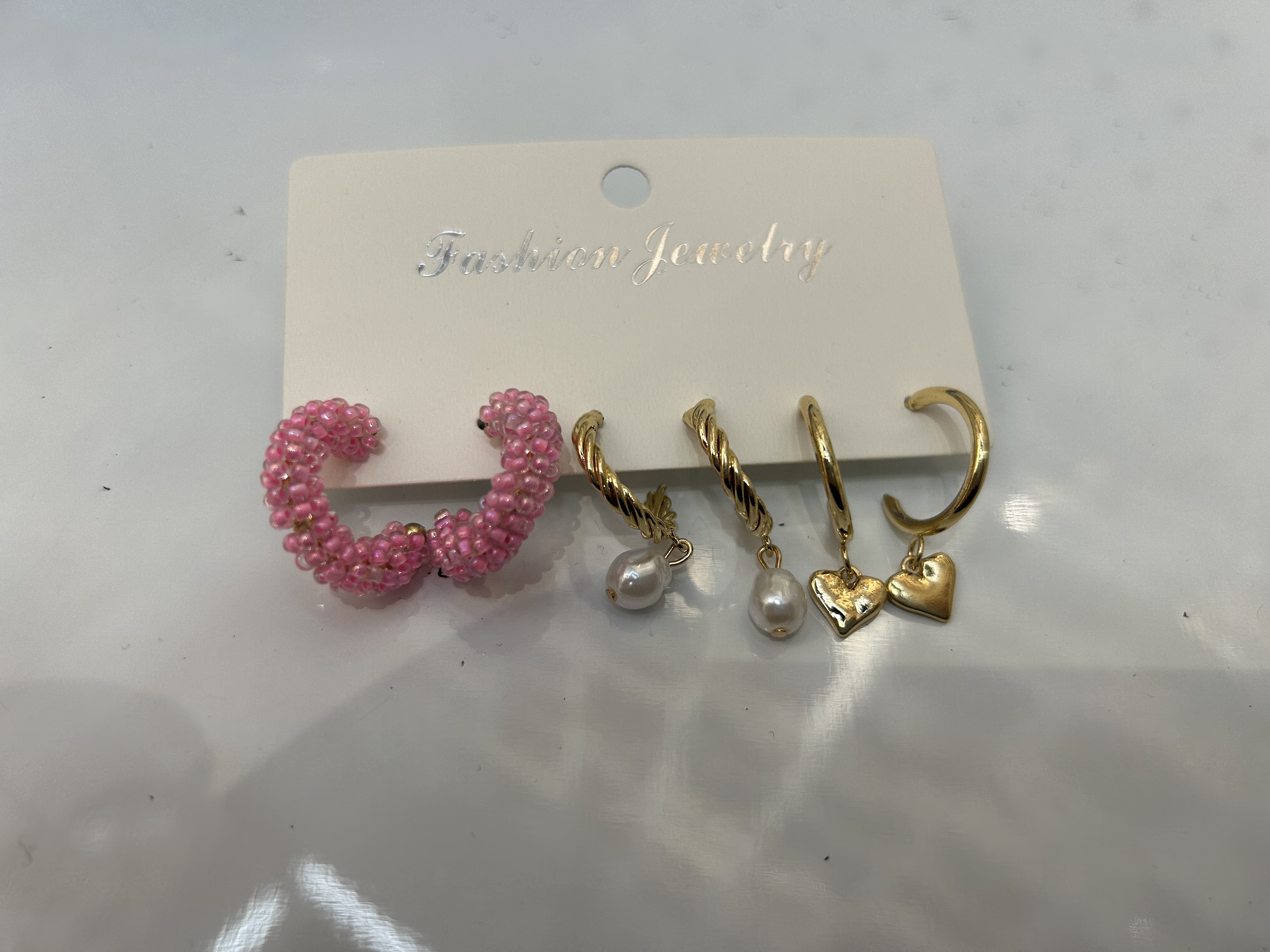 三件套滴油点钻合金耳饰光面耳扣 时尚耳环耳钉女士套装饰品精致优雅超流行产品图