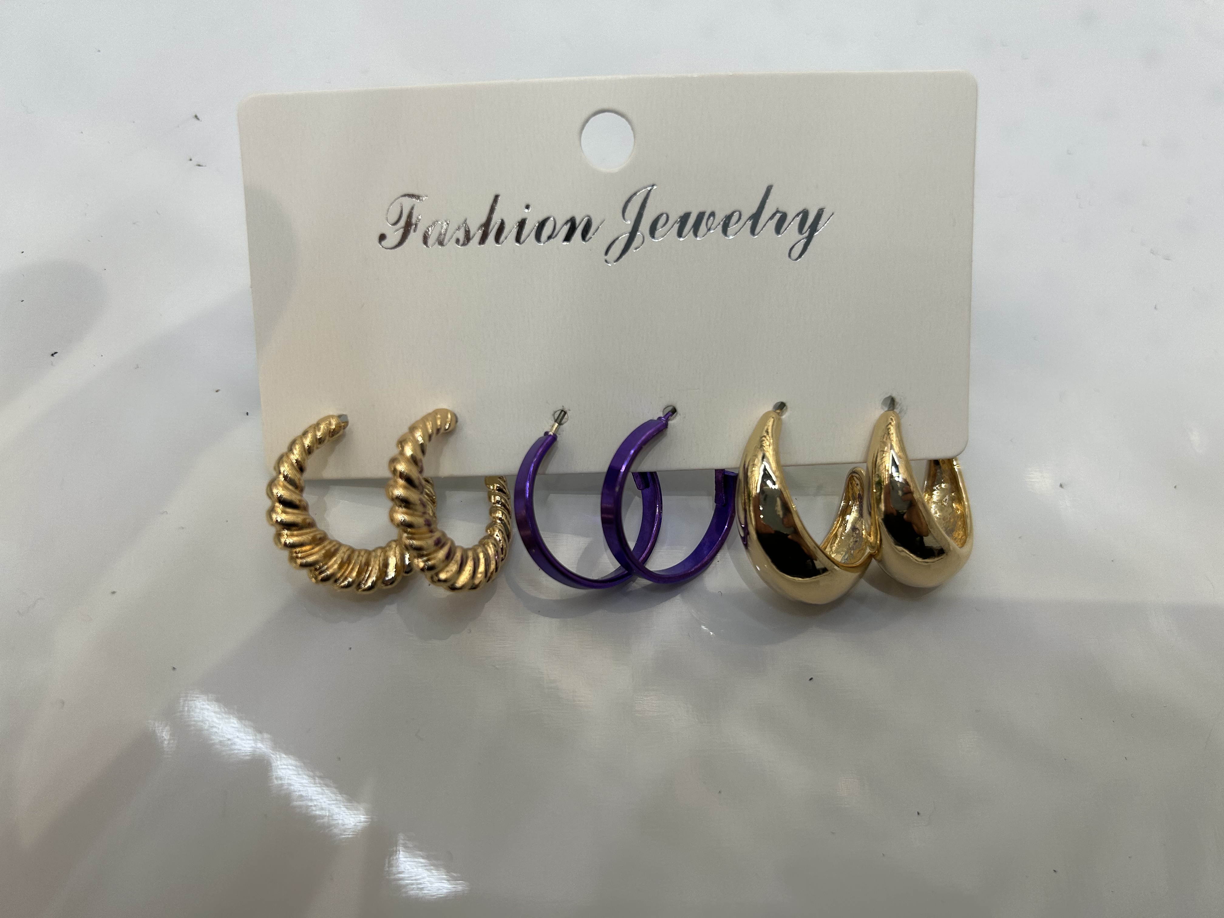 三件套滴油点钻合金耳饰光面耳扣 时尚耳环耳钉女士套装饰品精致优雅超流行细节图