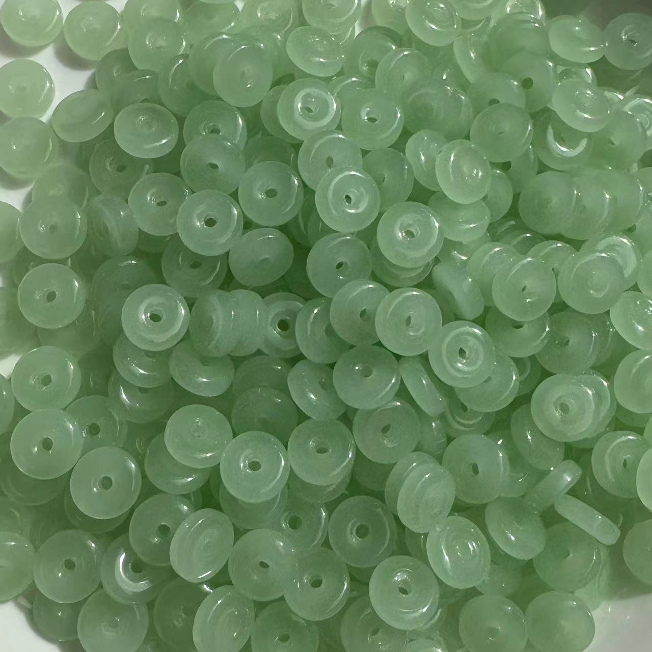 10mm平安扣圆圈仿玉琉璃珠子DIY手工发簪耳饰配饰制作材料 产品图