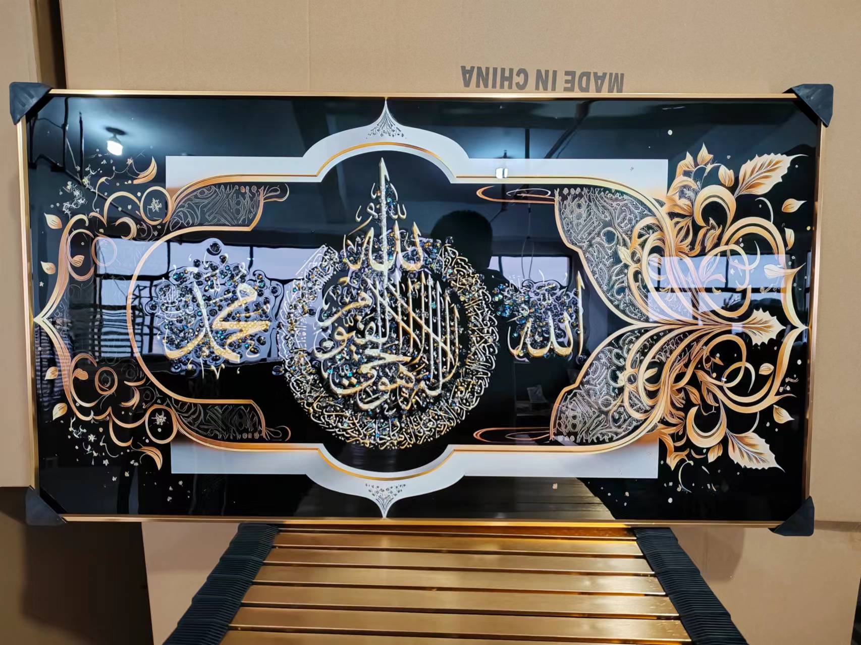 晶瓷画三联装饰画铝合金家居挂画摆件客厅晶瓷画装饰画产品图