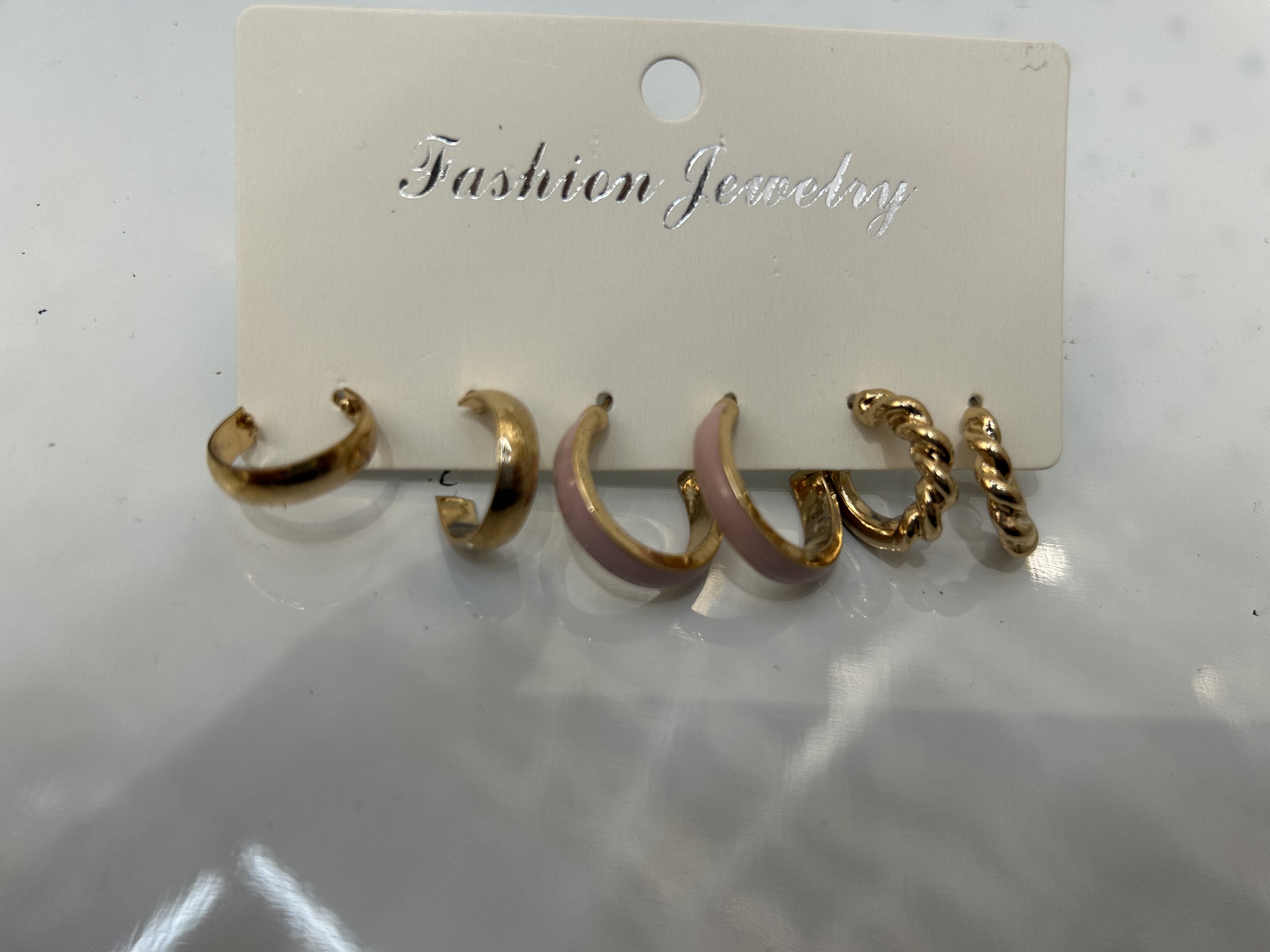 三件套滴油点钻合金耳饰光面耳扣 时尚耳环耳钉女士套装饰品精致优雅超流行详情图2