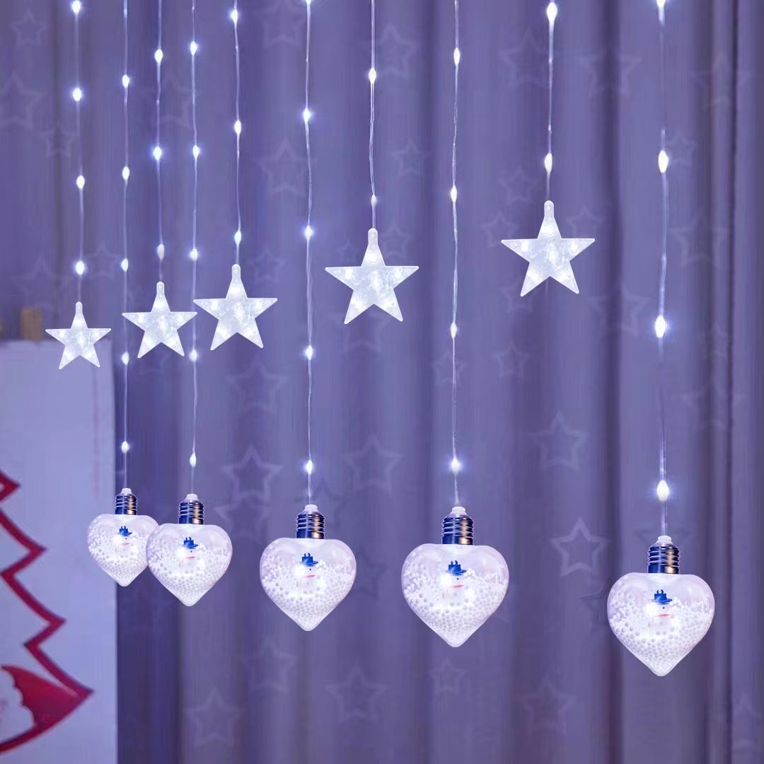 10 Hanging leather thread Christmas pendants, diamond heart bottles, curtain lights, festival lights, outdoor lights, string lights, decorative lights, festive string lights Specification image