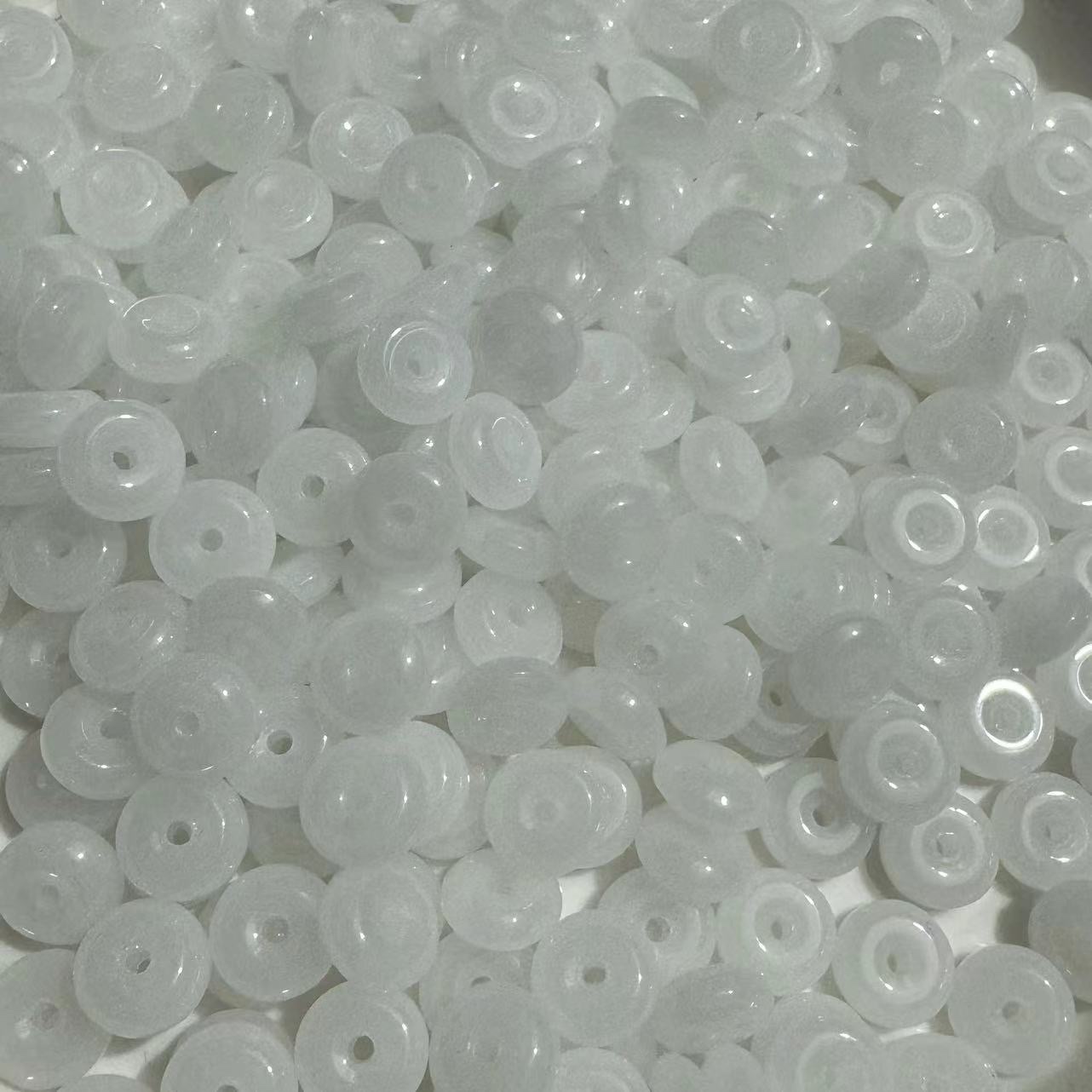 10mm平安扣圆圈仿玉琉璃珠子DIY手工发簪耳饰配饰制作材料 细节图