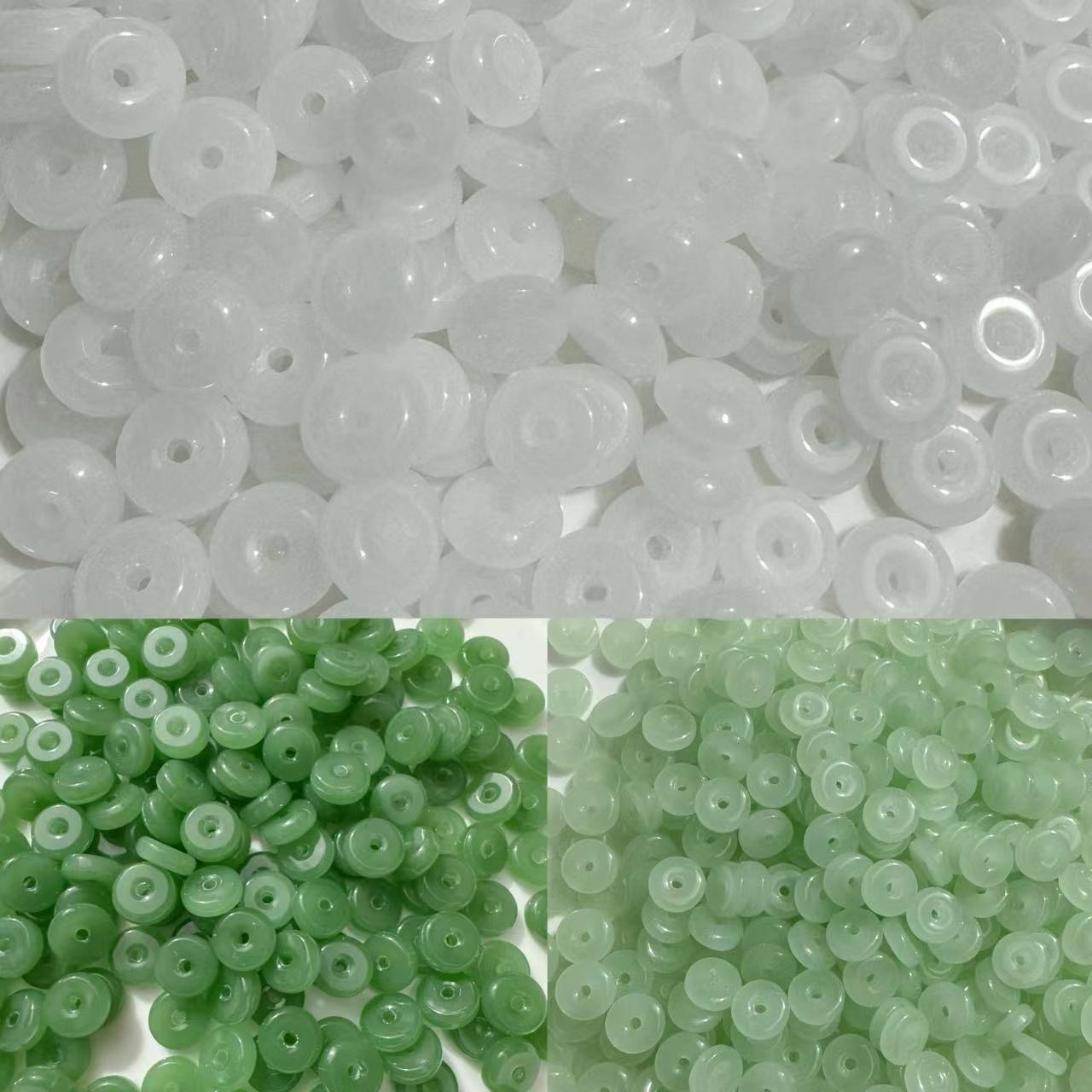 10mm平安扣圆圈仿玉琉璃珠子DIY手工发簪耳饰配饰制作材料 图