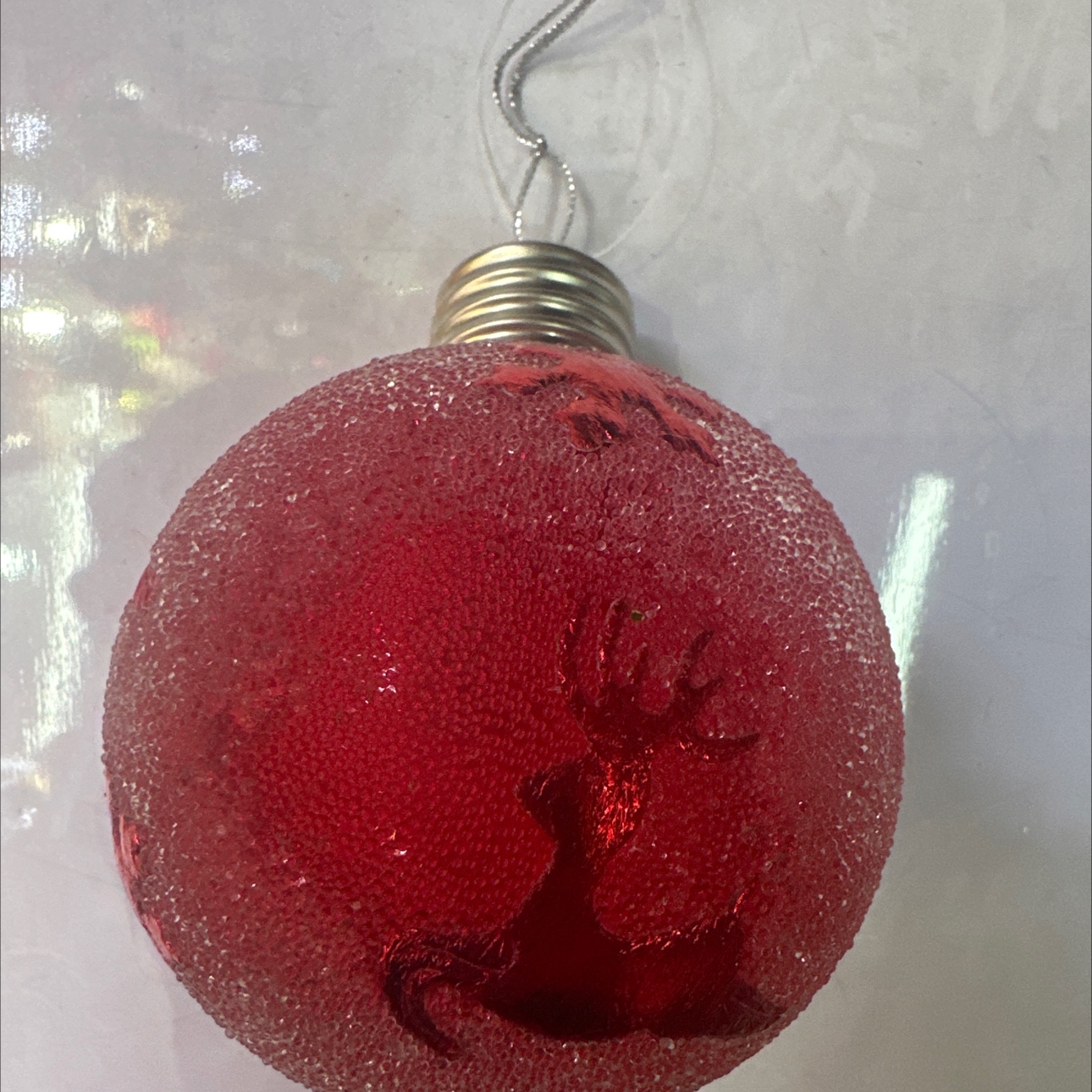 圣诞装饰品，圣诞球带灯，塑料球