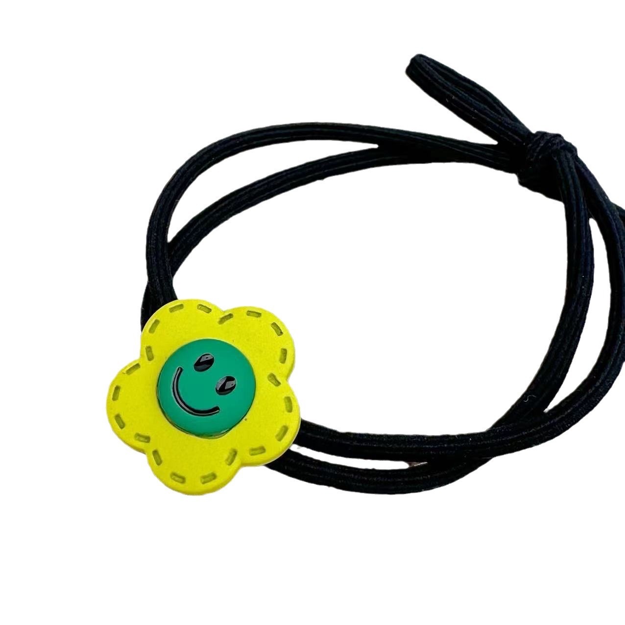 Simple smiling face alloy hair tie for women, Korean style, versatile and elegant hair band, new high-end style ponytail leather band hair tie headwear, hair tie leather band detail image 5