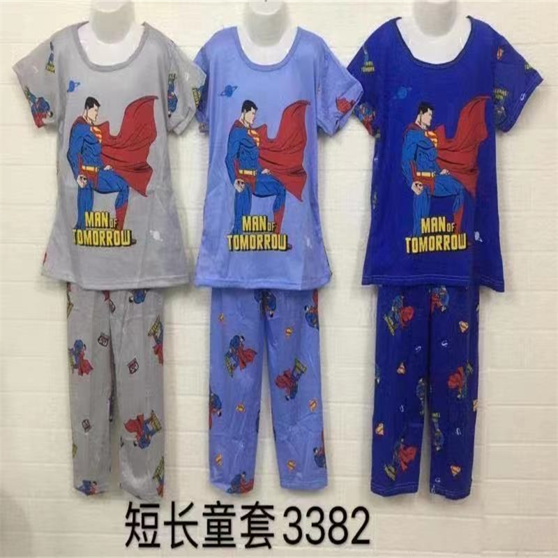 Factory direct sales of cartoon cute boy and children's short-sleeved and long-pants pajama sets