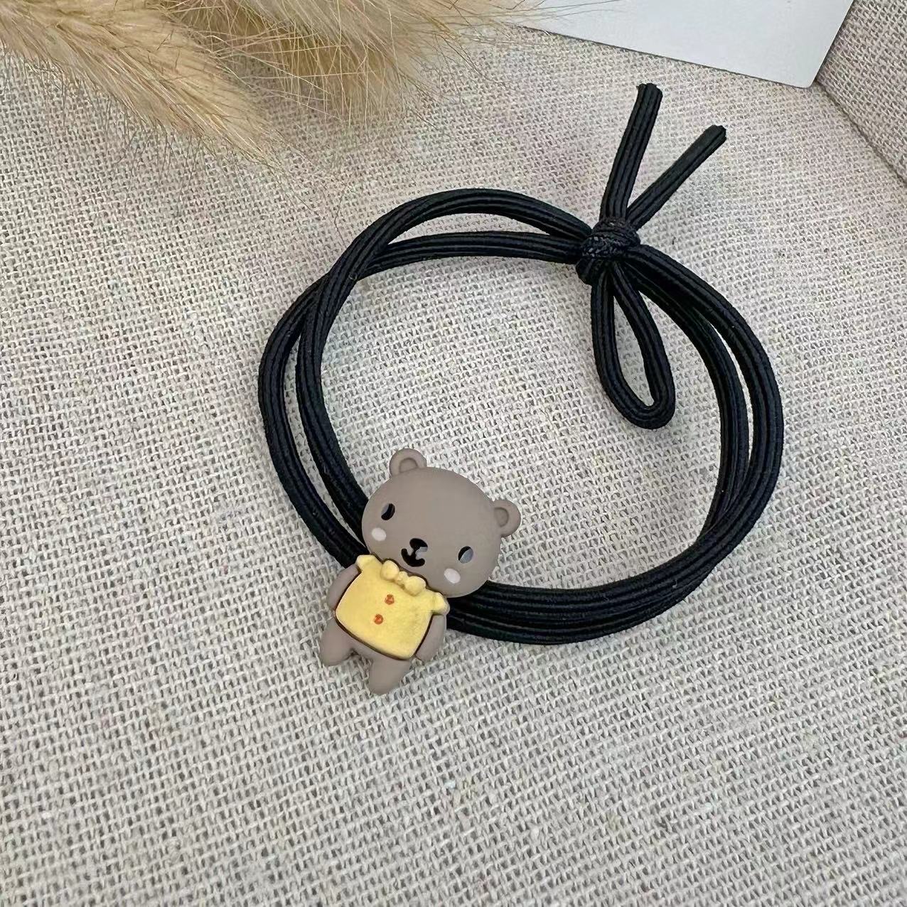 Simple smiling face alloy hair tie for women, Korean style, versatile and elegant hair band, new high-end ponytail leather band hair tie headwear detail image 7