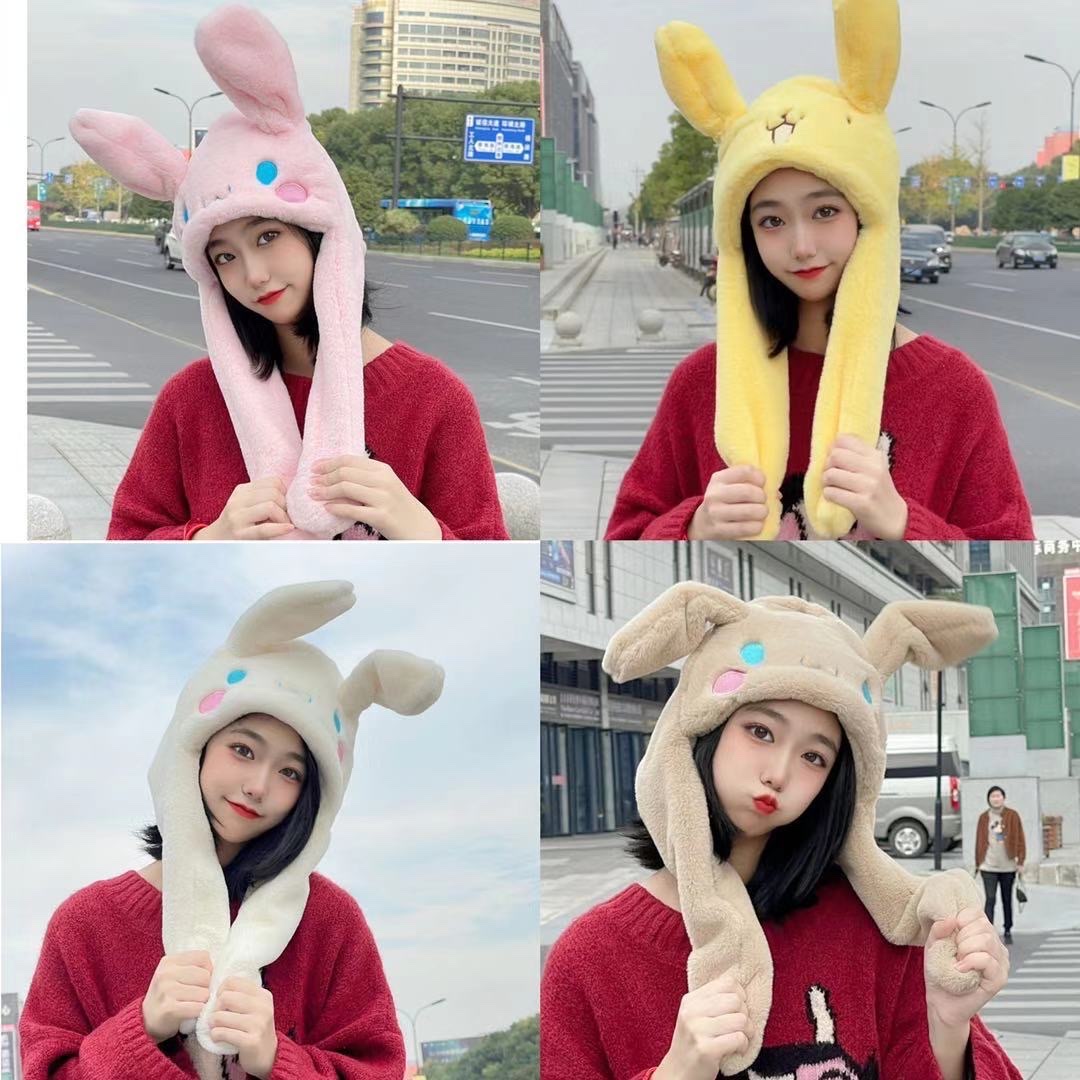 Ear-moving children's hats, winter girls and boys' plush scarves, all-in-one windproof Lei Feng hats