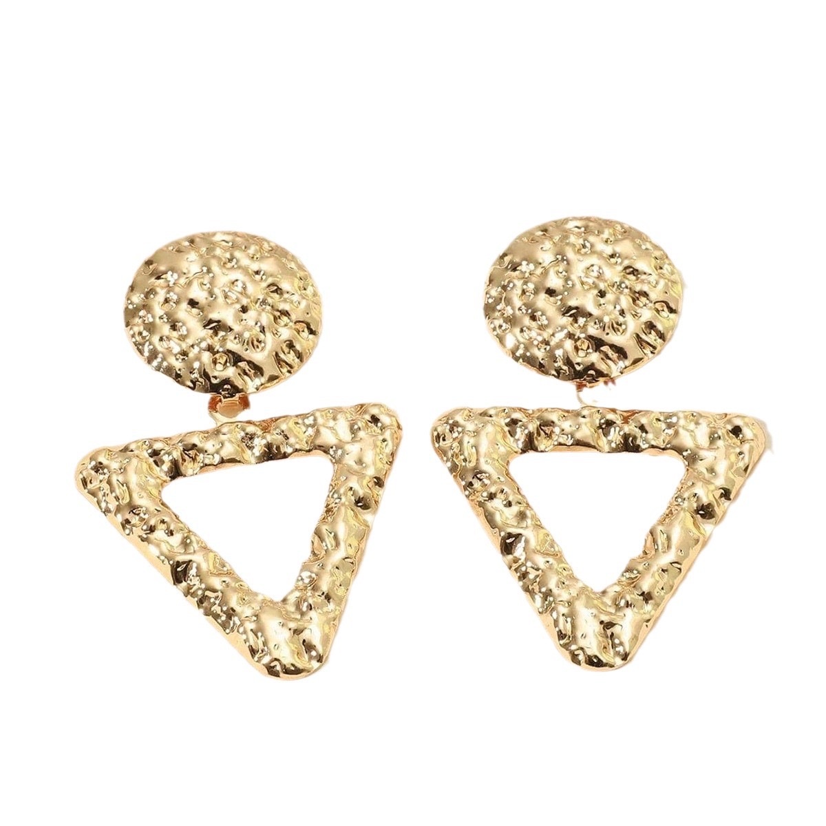 New European and American exaggerated accessories, retro geometric triangle-shaped metal earrings, unique and elegant alloy hollowed-out ear studs Application Scenario