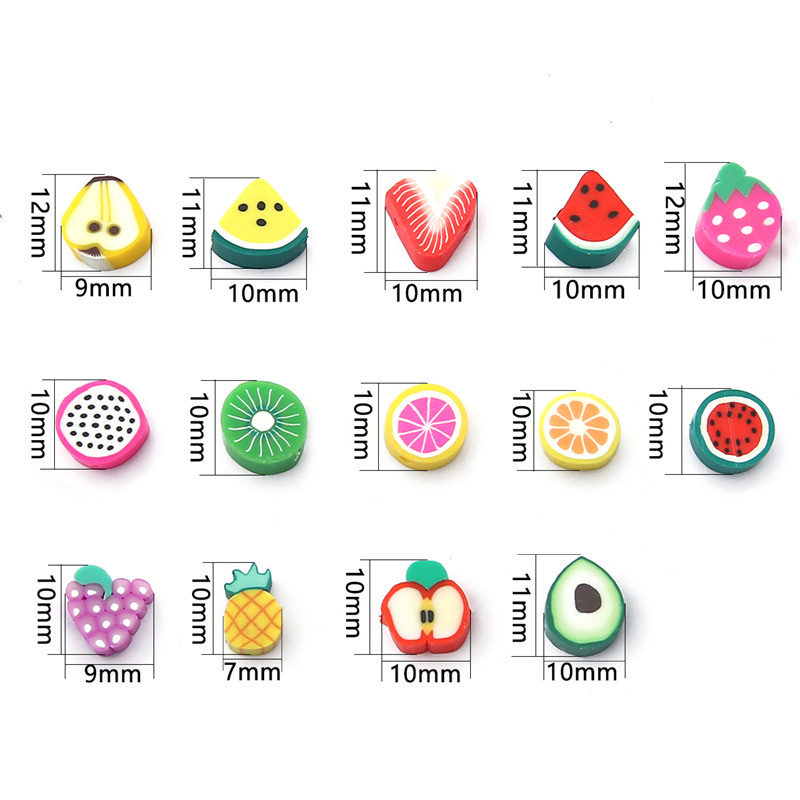 Cross-border best-selling cute fruits, apples and strawberries, soft clay beads, handcrafted beading materials, diy self-made bracelets and necklaces detail image 6