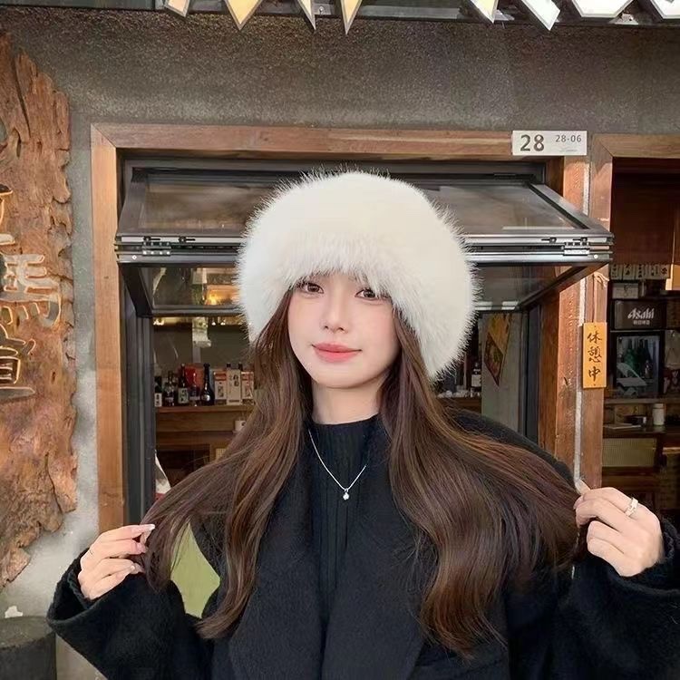 New style snow hat, faux fur fox fur hat, Lei Feng dome hat, Mongolian beret, warm and thick for winter detail image 2