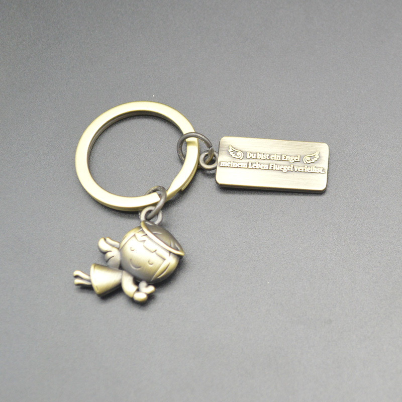 New Guardian Angel Keychain accessory pendant Creative gift Amazon Cross-border bestseller Metal keychain, keychain for women 2024 Cute detail image 5