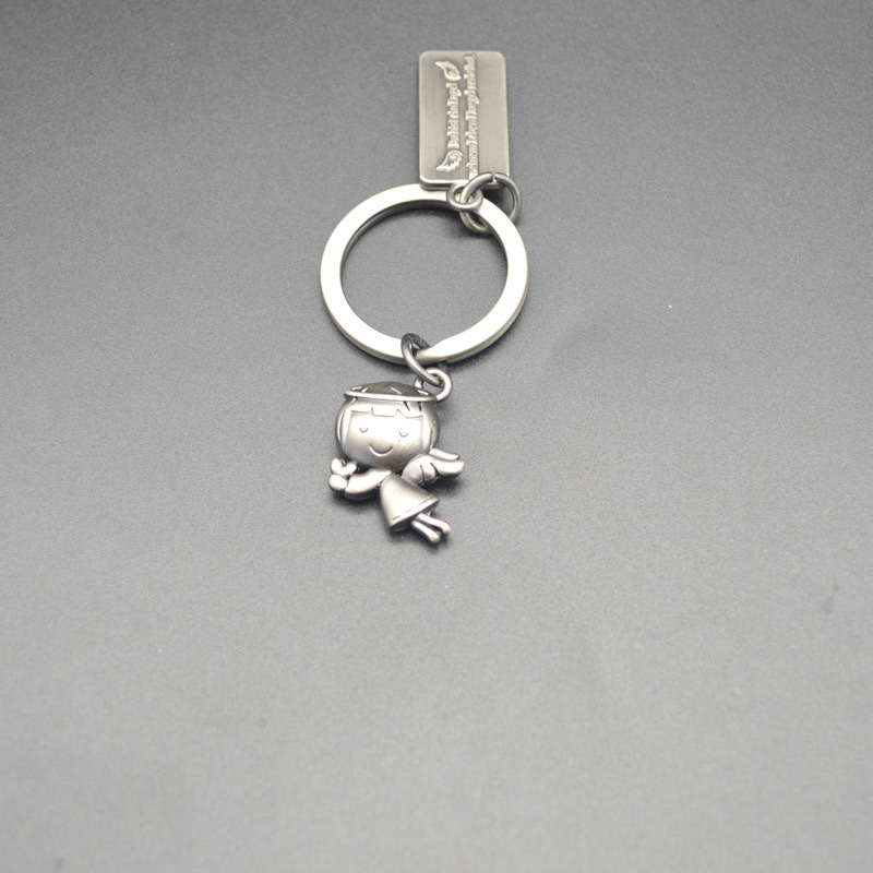 New Guardian Angel Keychain accessory pendant Creative gift Amazon Cross-border bestseller Metal keychain, keychain for women 2024 Cute detail image 6