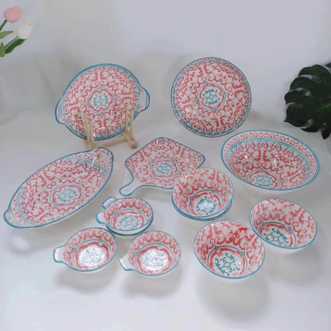 Ceramic fruit plates, bowls, plates and trays are designed to be wear-resistant, durable and anti-slip Specification image
