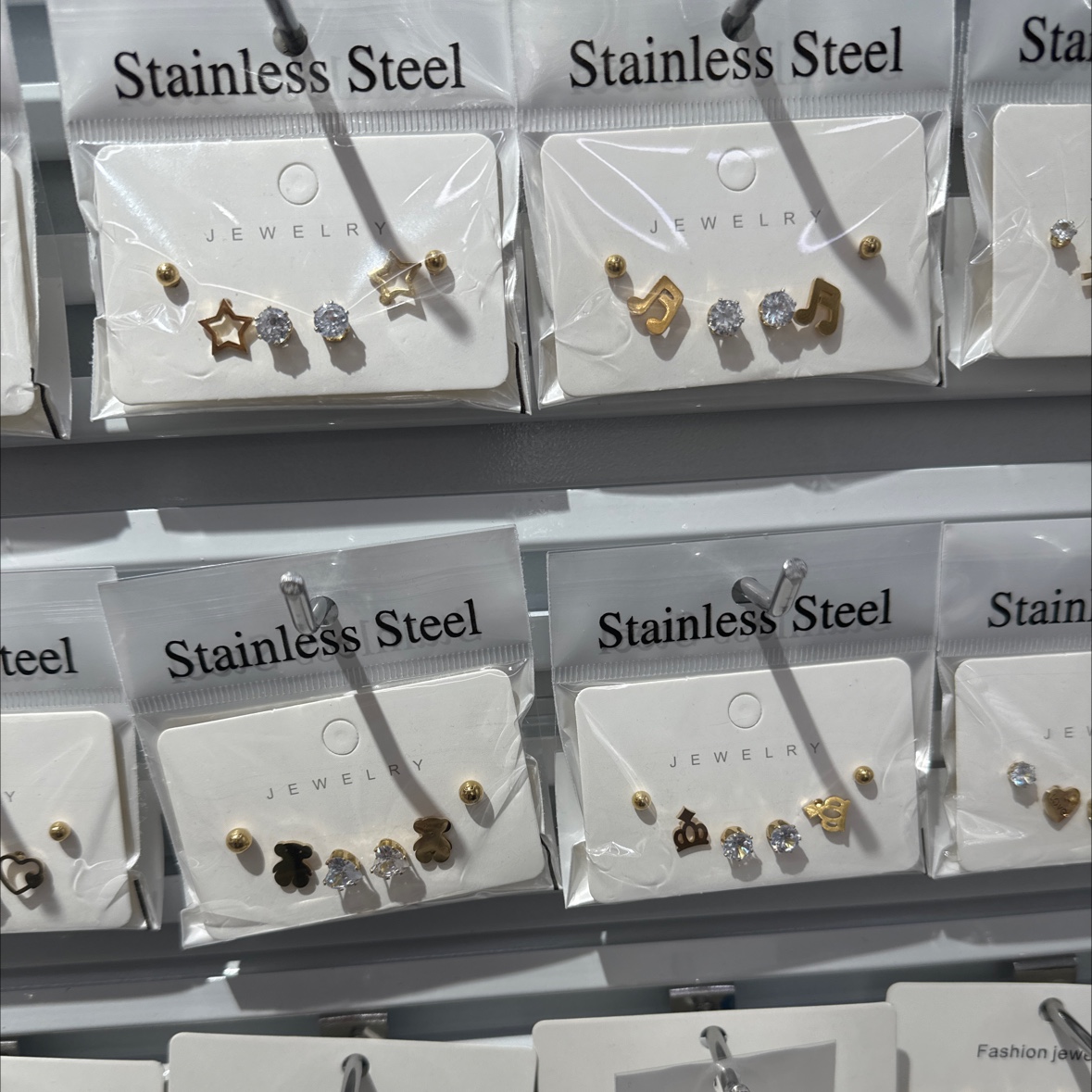 日韩气质简约珍珠耳环镶嵌钻石圆形3件套耳钉套装个性百搭耳饰女产品图