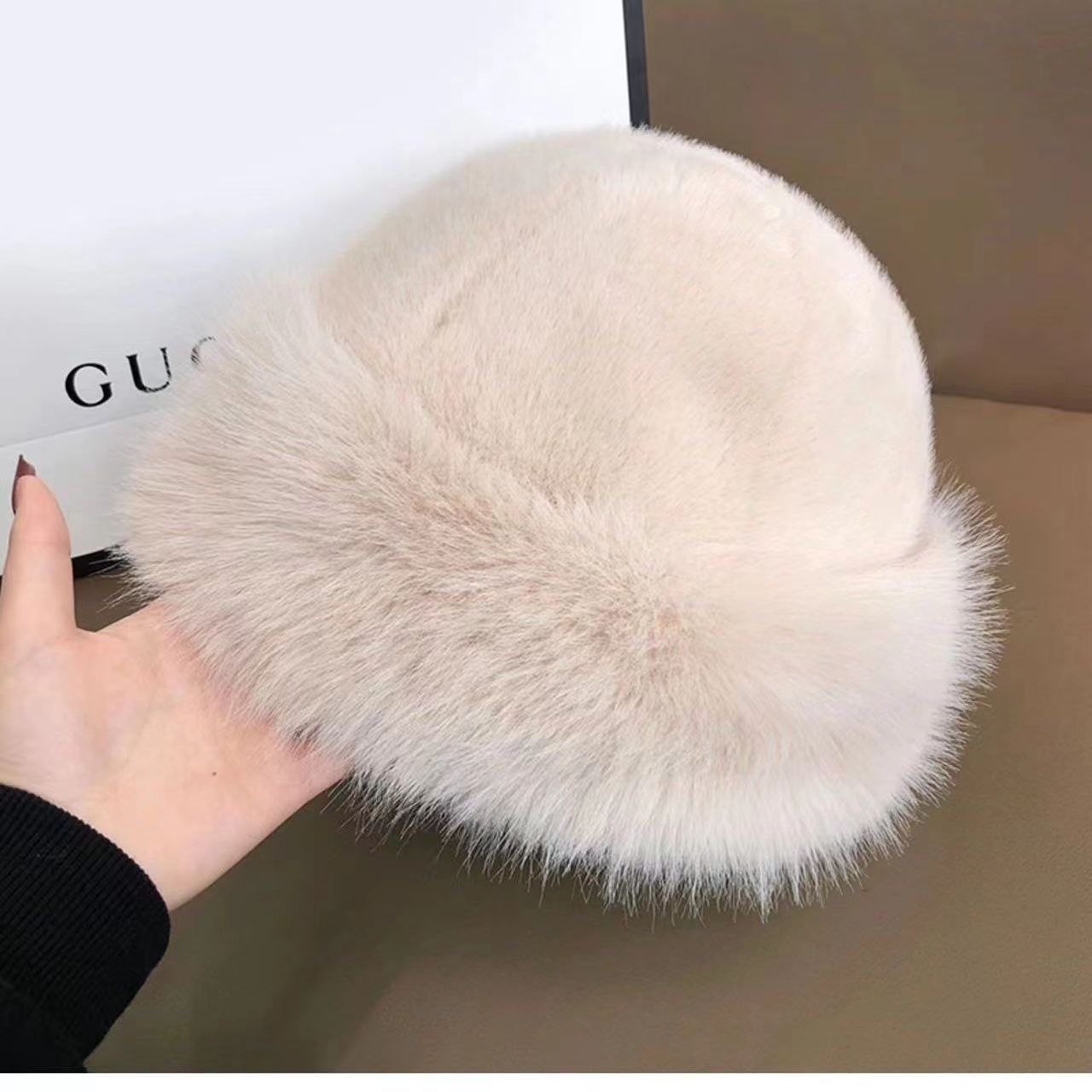 New style snow hat, faux fur fox fur hat, Lei Feng dome hat, Mongolian beret, warm and thick for winter detail image 7